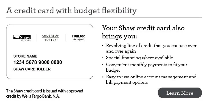 ShawCard_LearnMore Financing card | Kastran Karpets